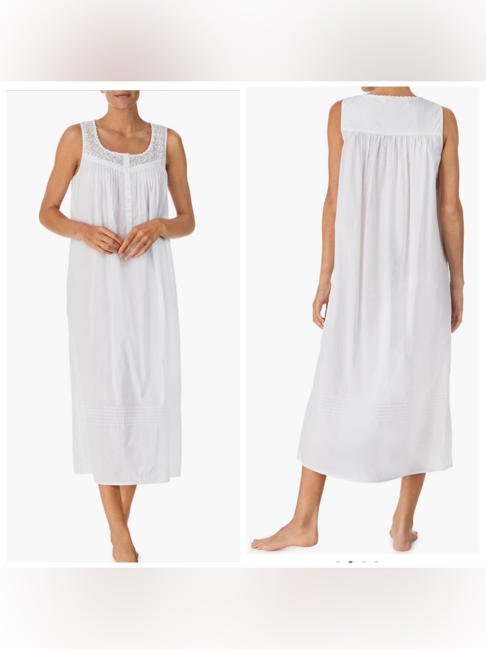 Eileen West White Cotton Lace Yoke Ballet Nightgown size 1X new lightweight